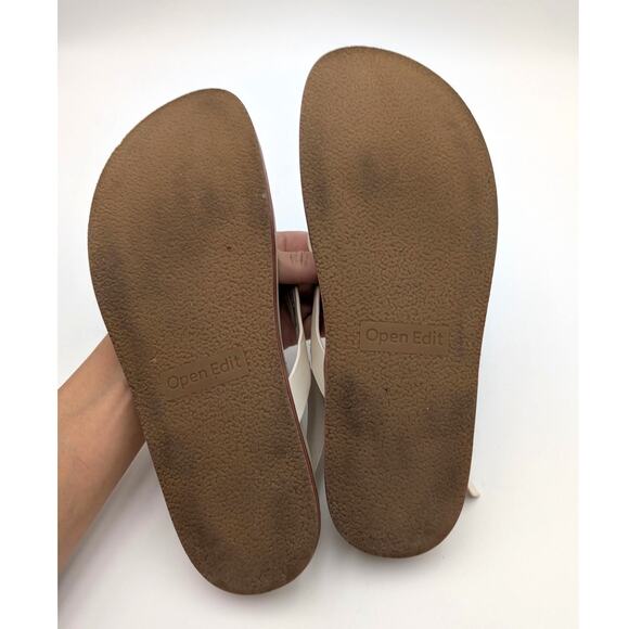 Open Edit Delphi Thong Sandal Women's Adjustable Ivory Cream Size US9M EU39.5 - Picture 8 of 12